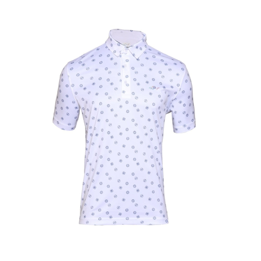 Greg Norman Men's Compass Print Polo - White