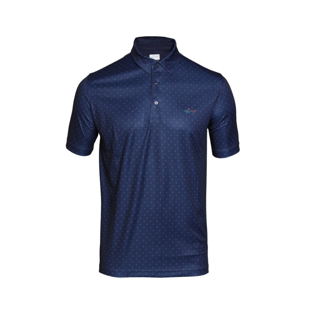 Greg Norman Men's All Over Print Polo - Navy