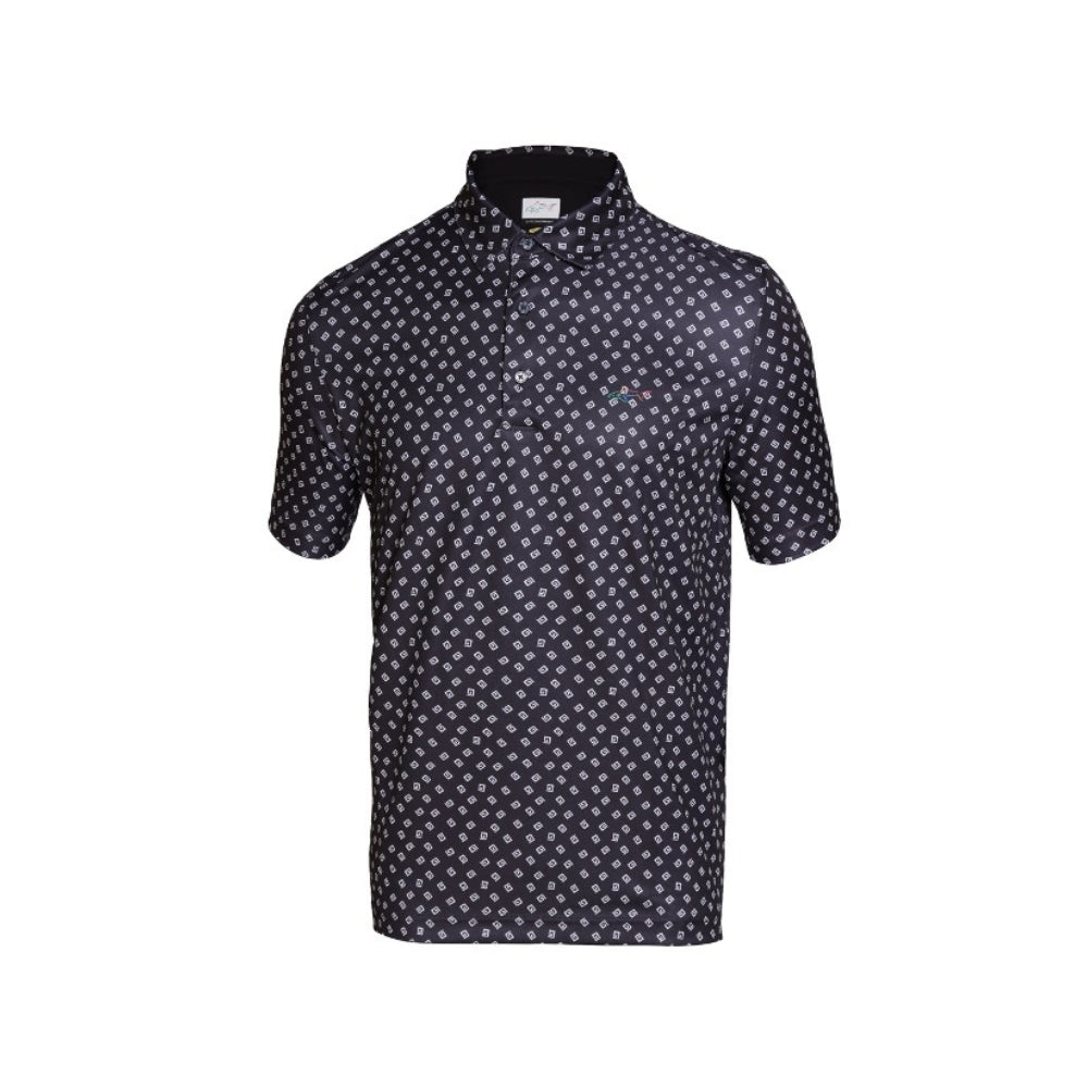 Greg Norman Men's Swirl Print Polo - Black