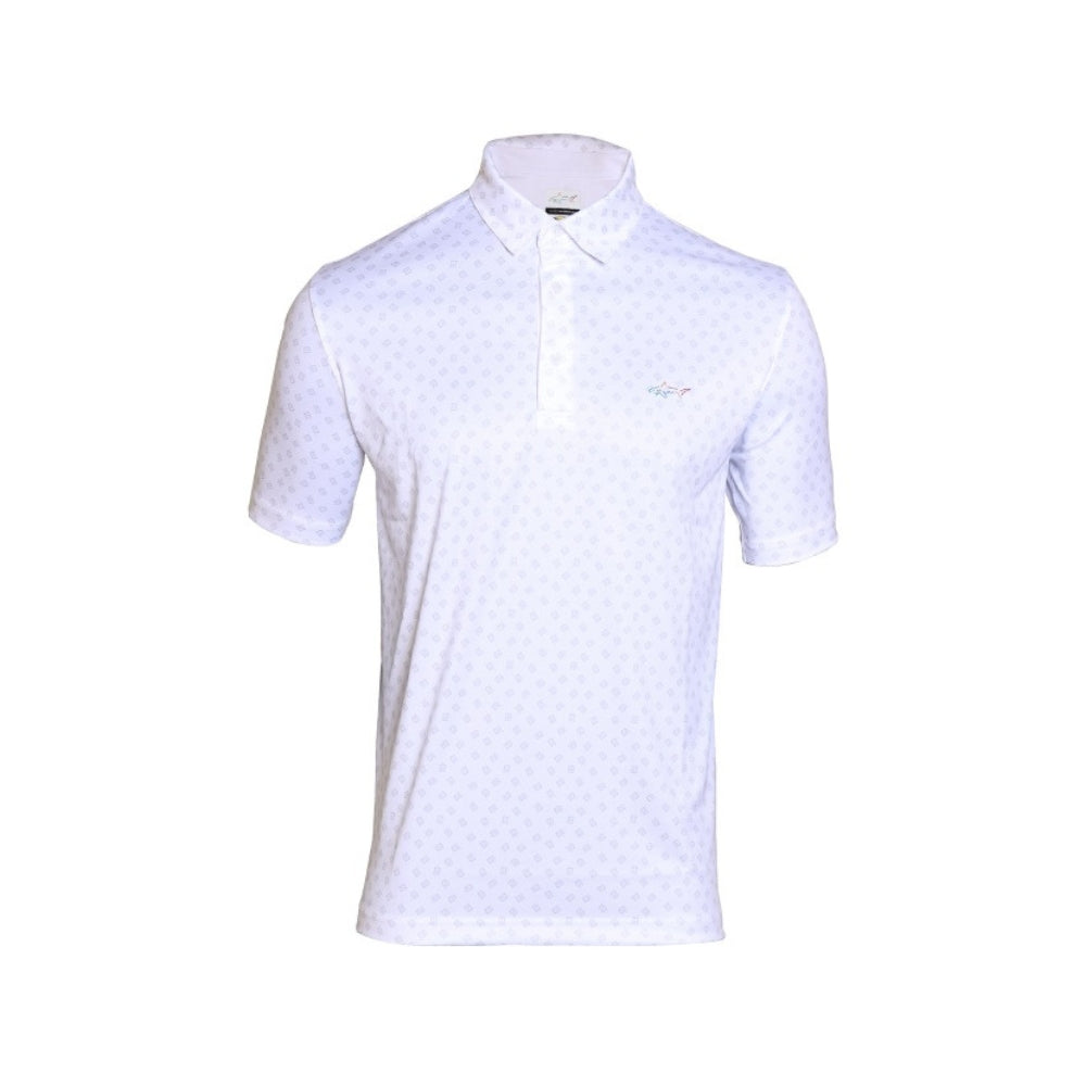 Greg Norman Men's Swirl Print Polo - White