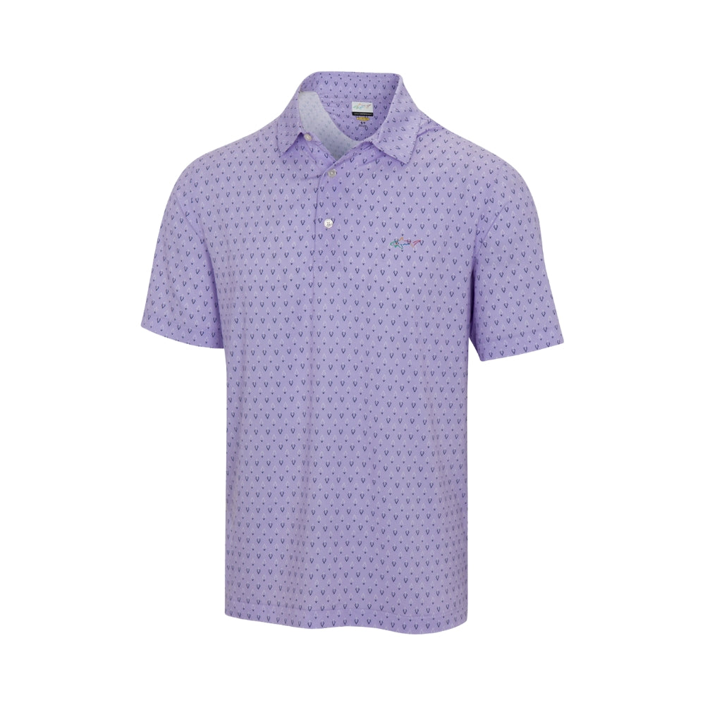Greg Norman Men's X-Lite Diamond Polo - Spring Iris