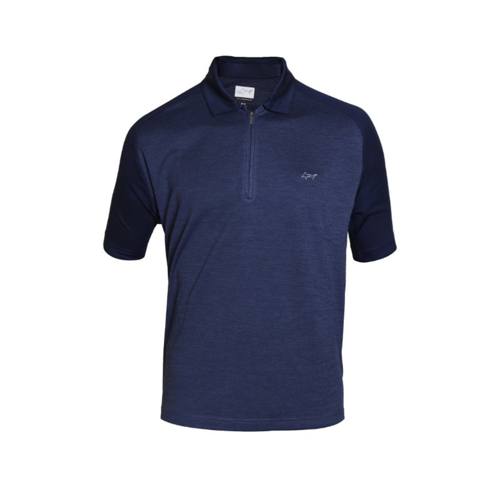 Greg Norman Men's G7XLK657 Zip Polo - Navy