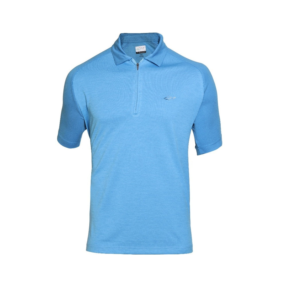 Greg Norman Men's G7XLK657 Zip Polo - Waterfall