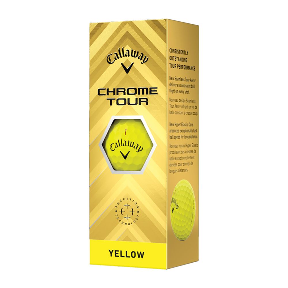 Callaway Chrome Tour Golf Balls - Yellow