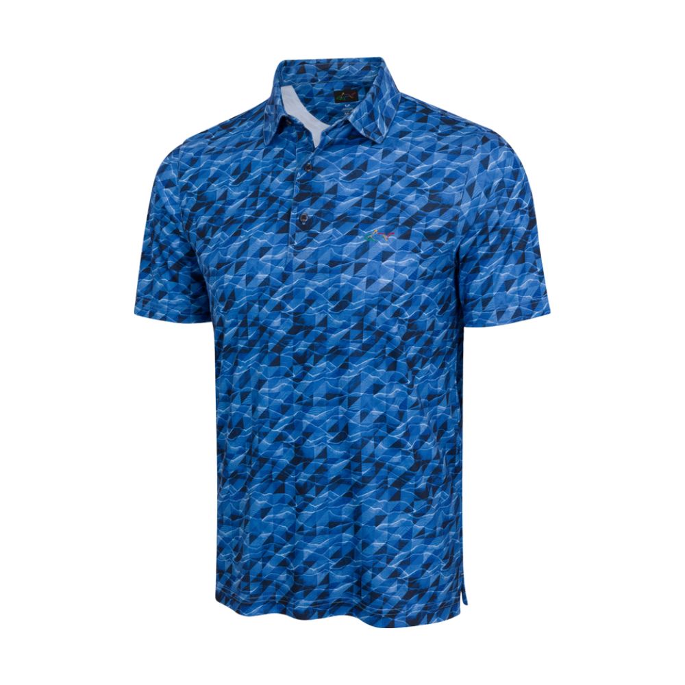 Greg Norman Abstract Wave Polo - Riverside Blue