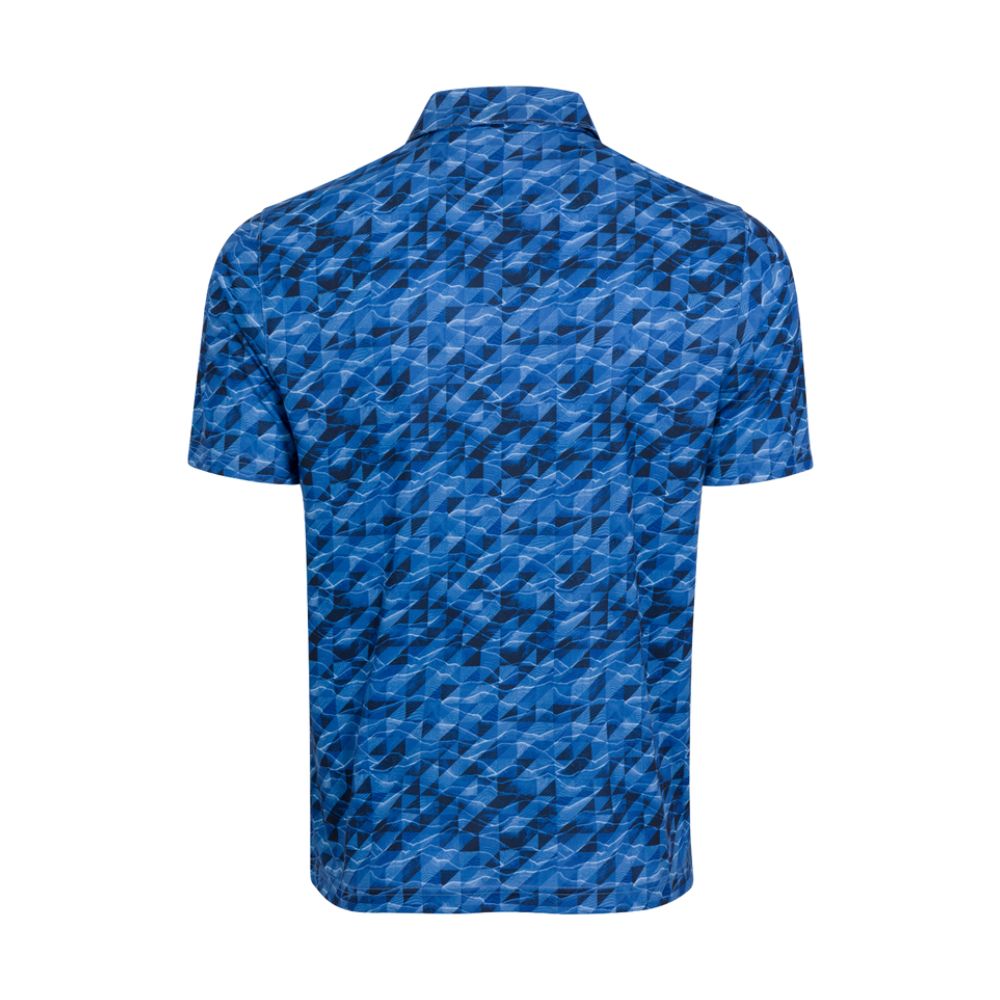 Greg Norman Abstract Wave Polo - Riverside Blue
