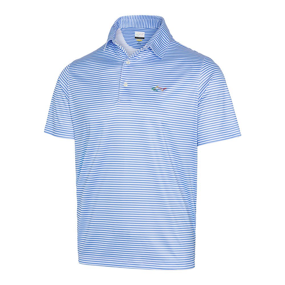 Greg Norman Classic Bar Stripe Polo - Light Cobalt