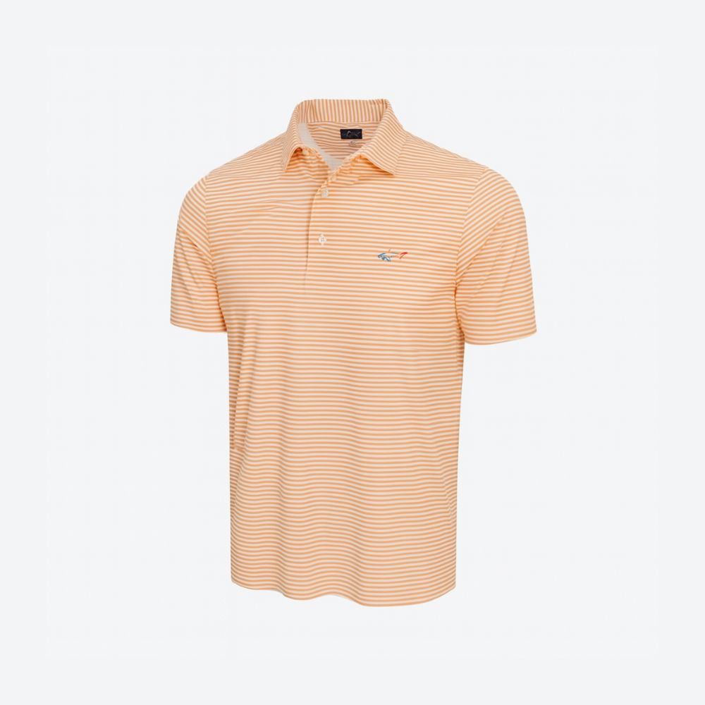 Greg Norman Classic Bar Stripe Polo - Tangerine