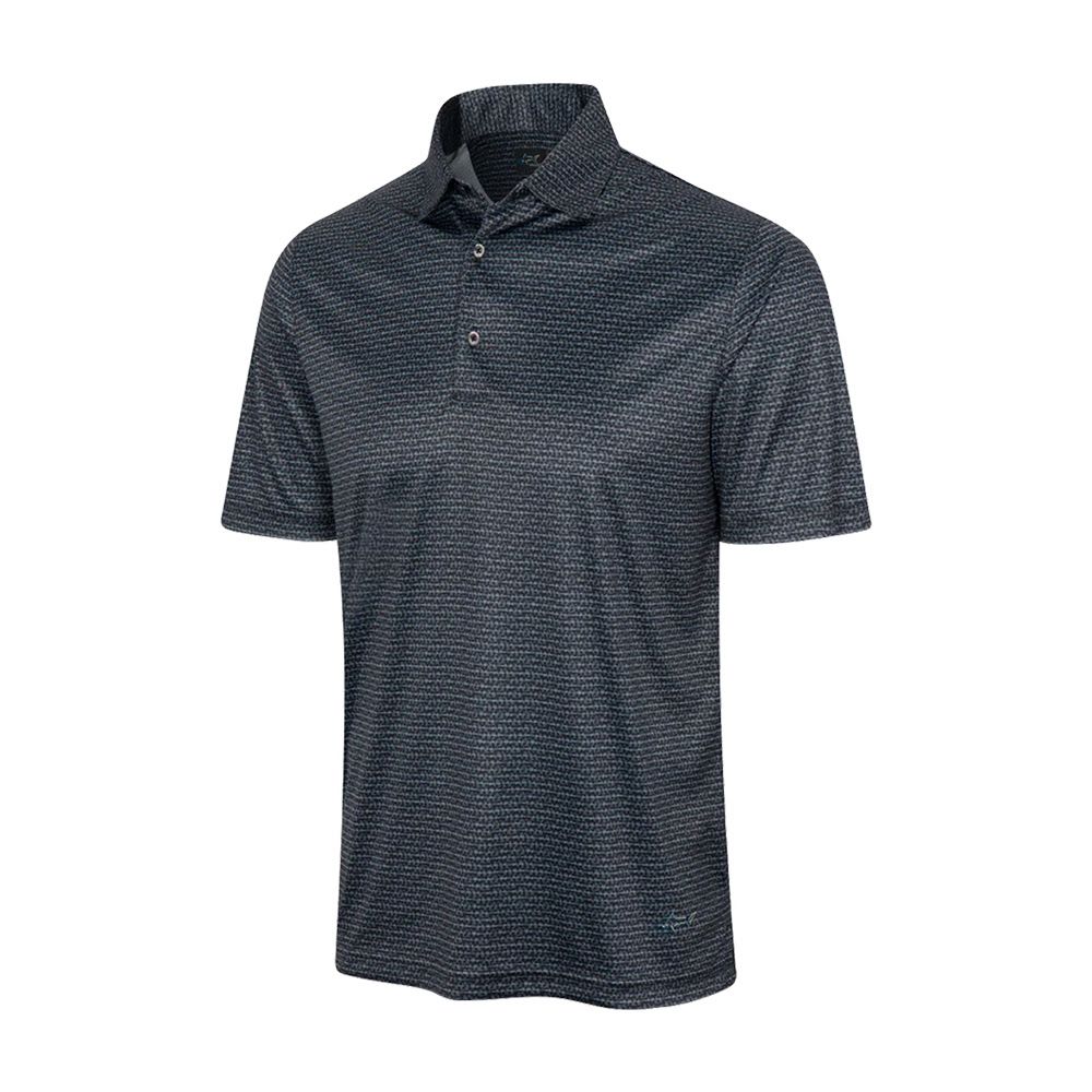 Greg Norman Fin Stripe Golf Polo - Black