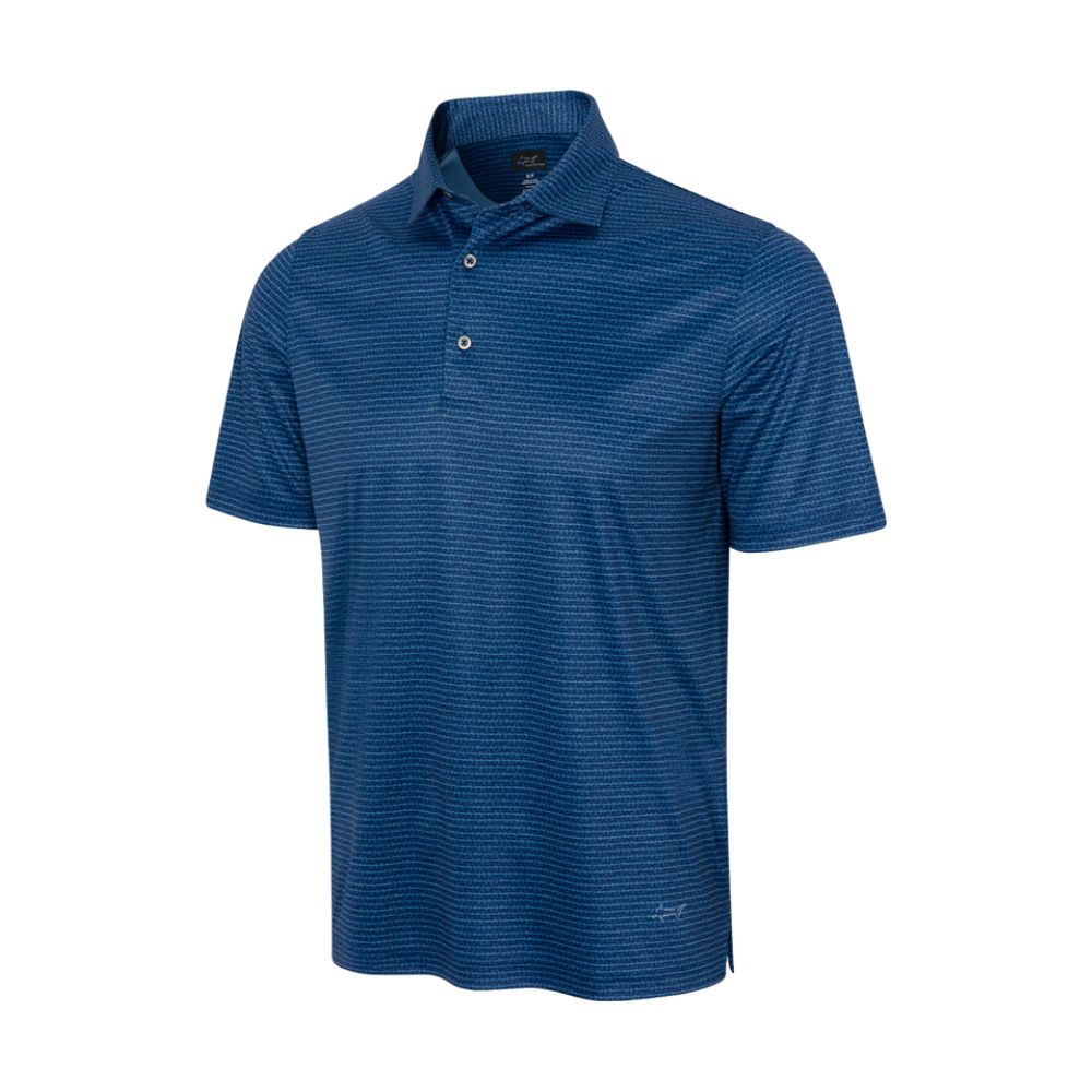 Greg Norman Fin Stripe Golf Polo - Navy
