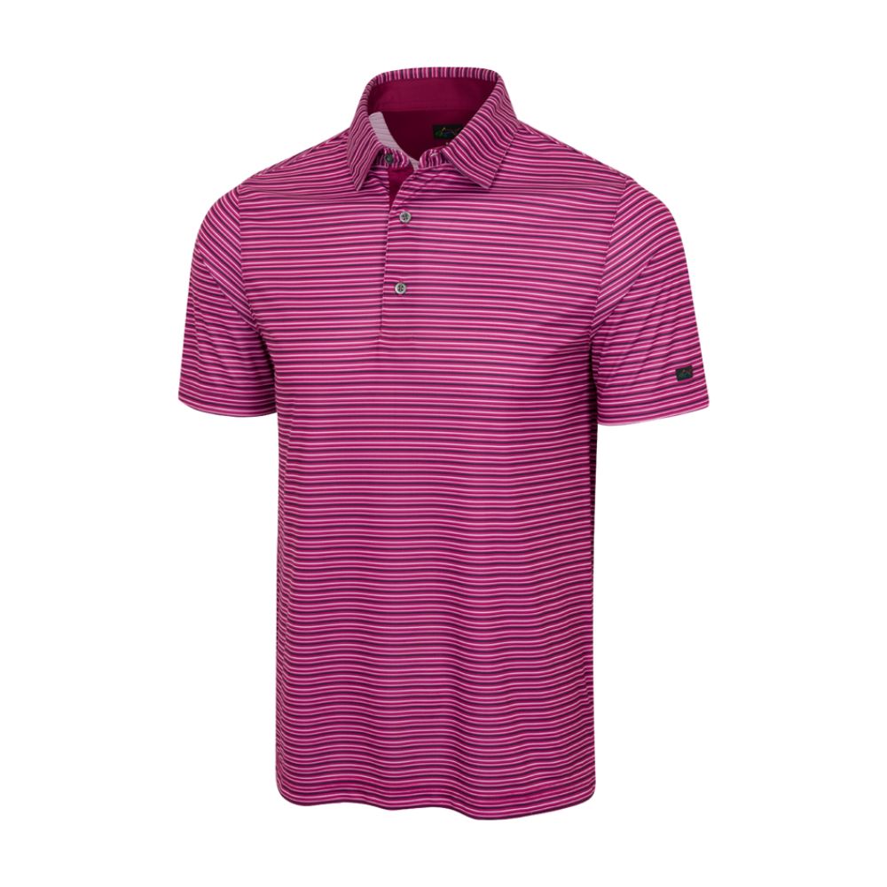 Greg Norman Holiday Stripe Polo - Garnet