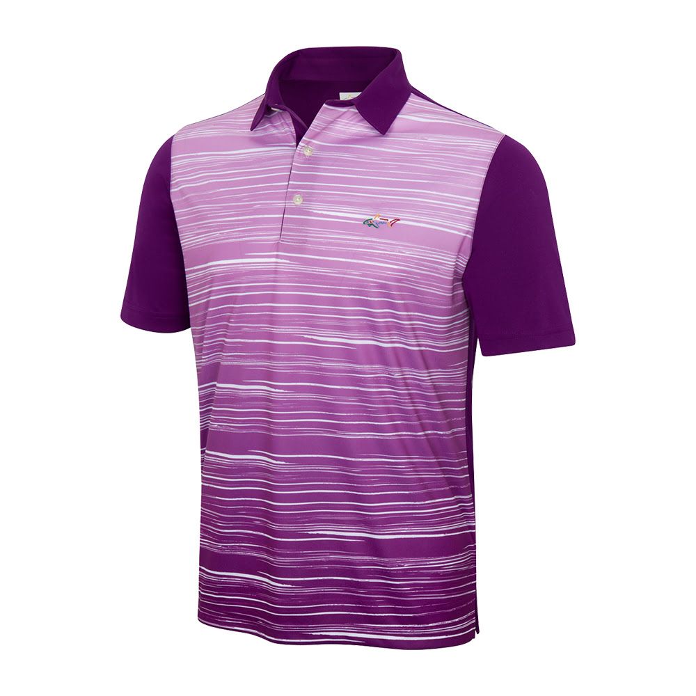 Greg Norman Men's Ombre Stripe Print Polo - Vintage Grape