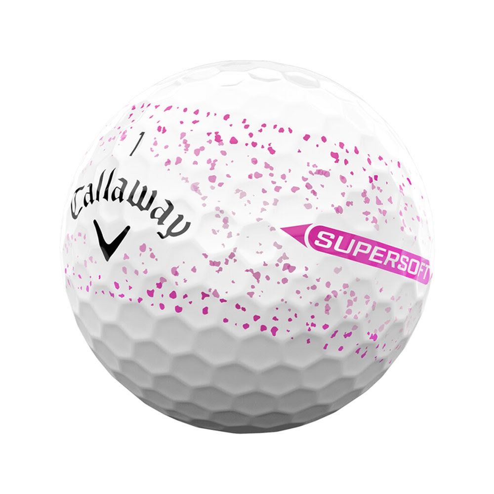 Callaway Supersoft Splatter 360 Golf Balls - White/Pink