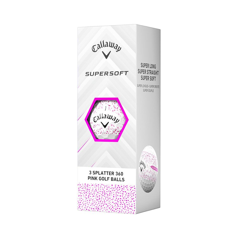 Callaway Supersoft Splatter 360 Golf Balls - White/Pink