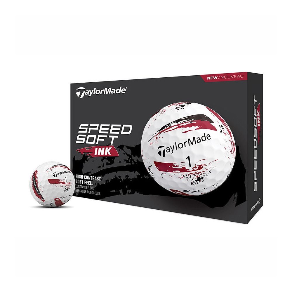 TaylorMade SpeedSoft Ink Golf Balls - Red