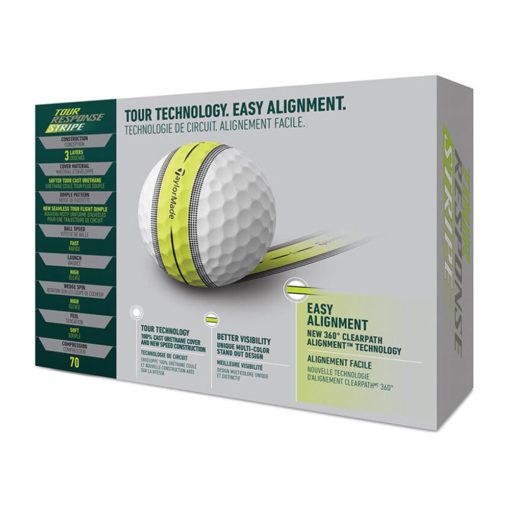 Taylormade Tour Response Stripe Golf Ball - Multi Colour