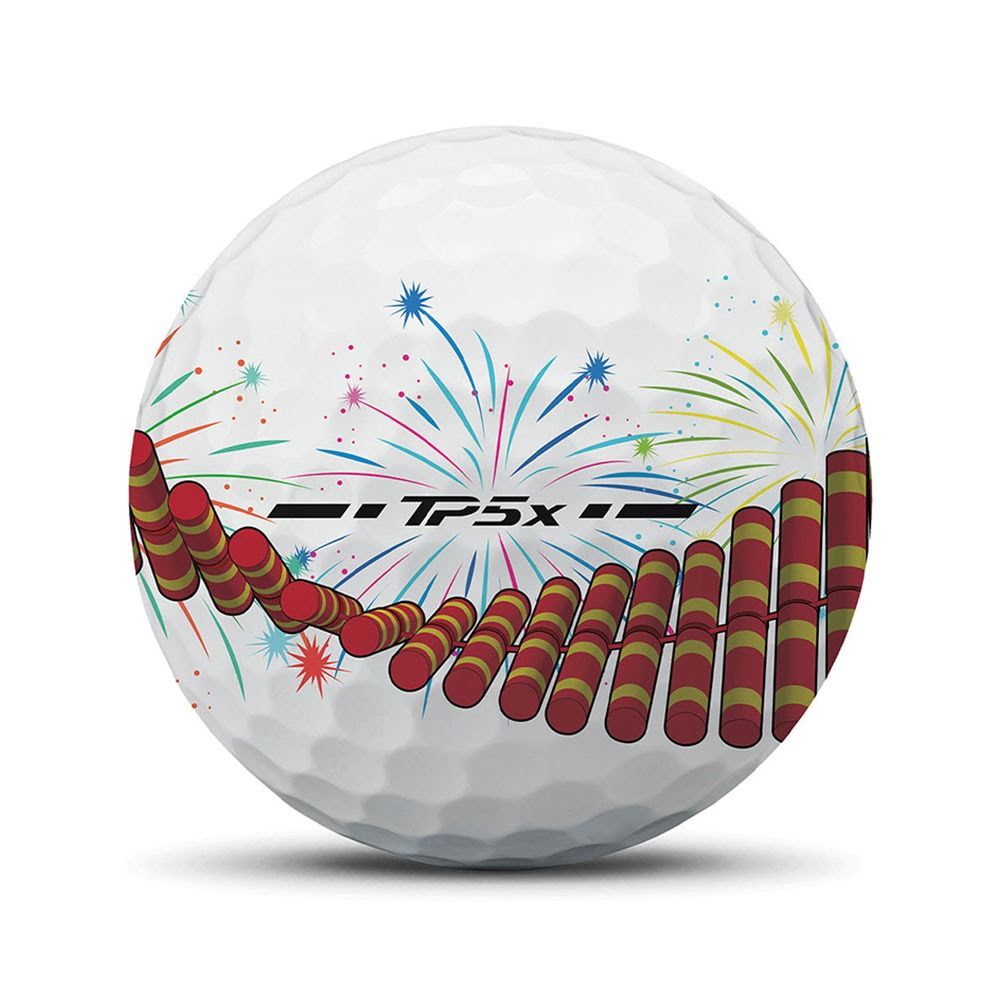 TaylorMade TP5x Stripe Firecracker Golf Balls