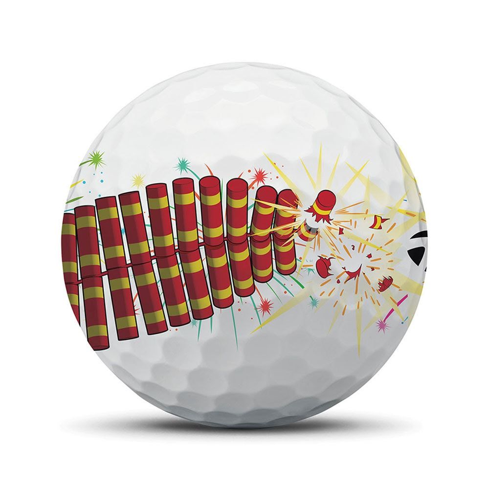 TaylorMade TP5x Stripe Firecracker Golf Balls