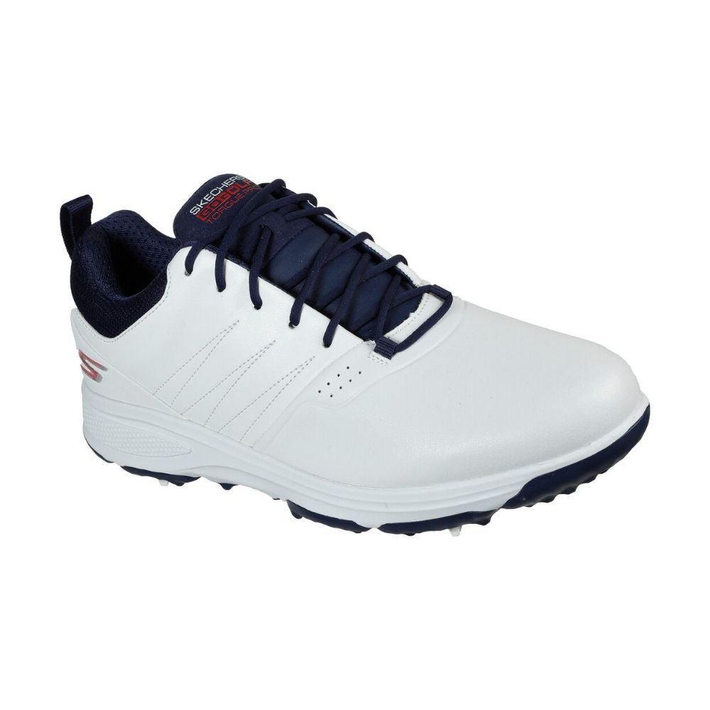 Skechers Go Golf Men's Torque Pro Golf Shoes - White/Navy In India | golfedge | India’s Favourite Online Golf Store | golfedgeindia.com