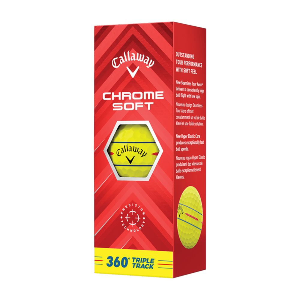 Callaway Chrome Soft 360 Triple Track Golf Balls - Yellow
