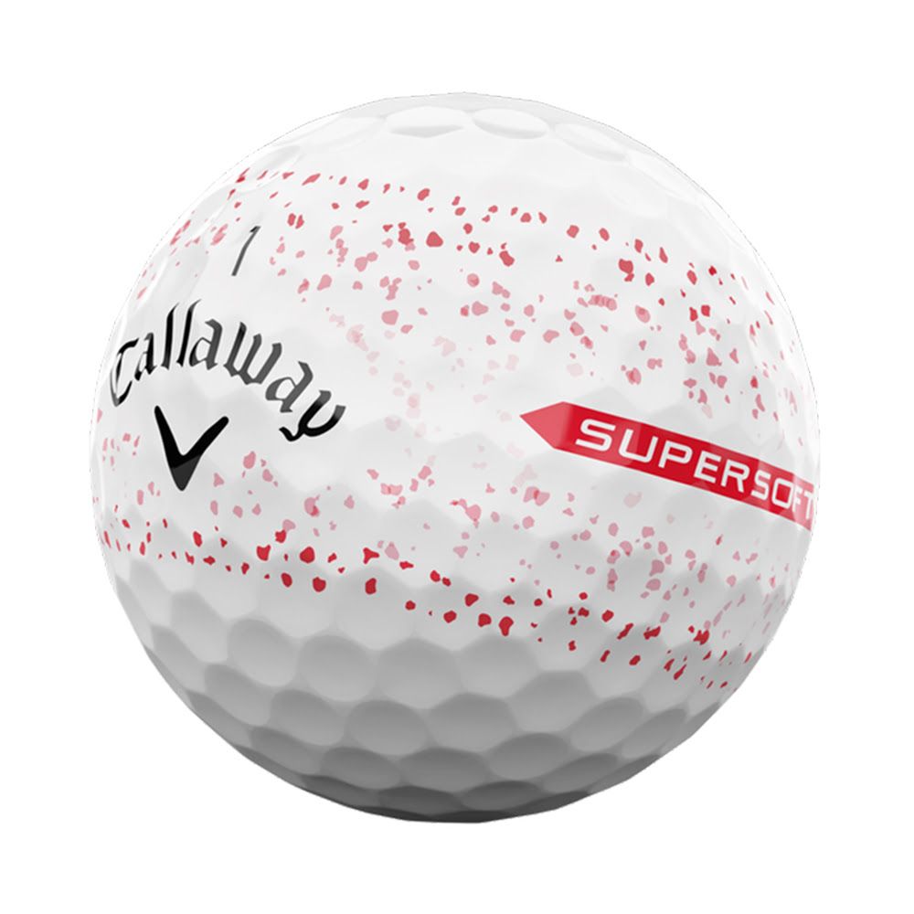 Callaway Supersoft Splatter 360 Golf Balls - White/Red