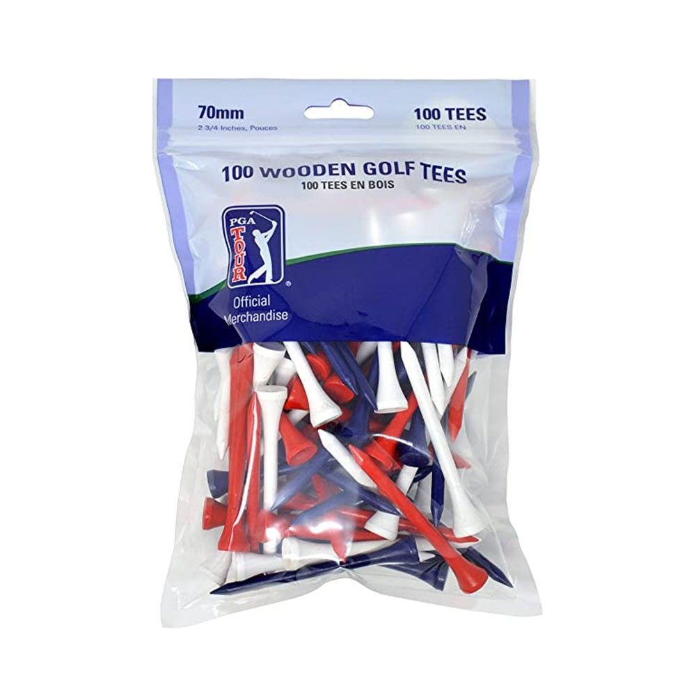 PGA Tour Traditional Wooden Golf Tees (100 Count)