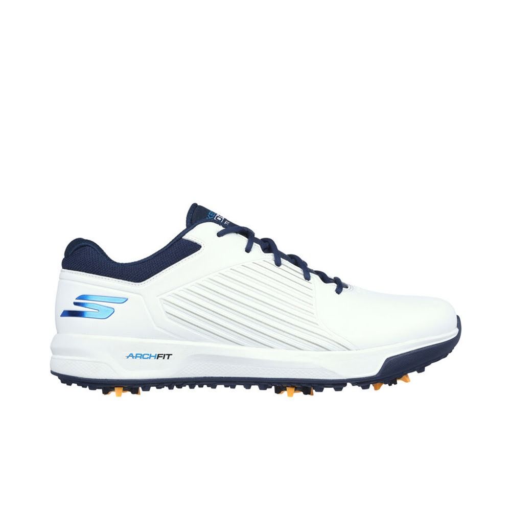 Skechers Go Golf Men's Elite Vortex Arch Fit Spiked Golf Shoes - White/Navy