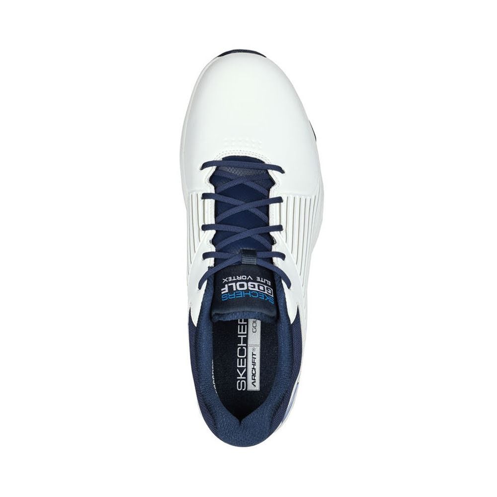 Skechers Go Golf Men's Elite Vortex Arch Fit Spiked Golf Shoes - White/Navy