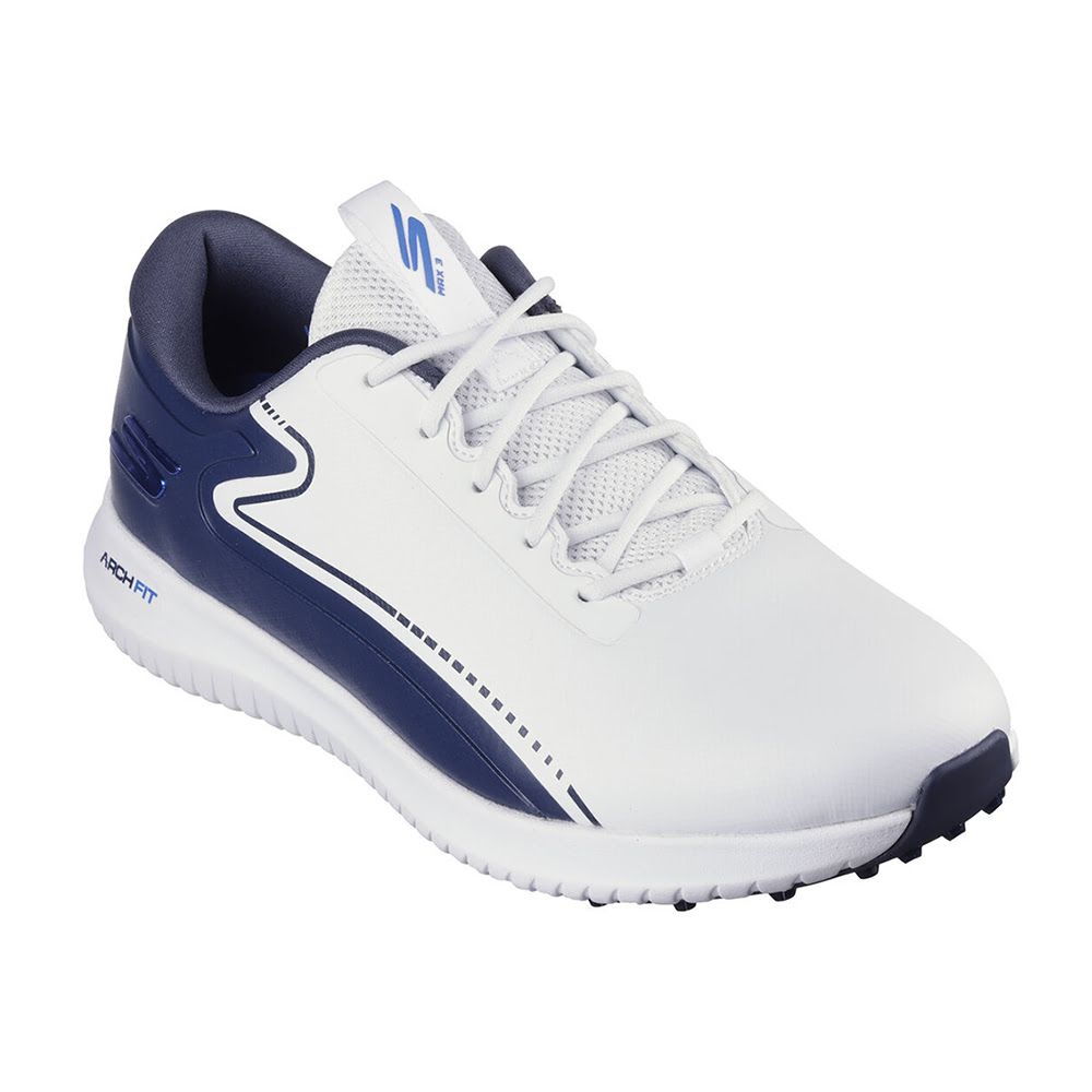 Skechers Go Golf Men's Max 3 Golf Shoes - White/Navy