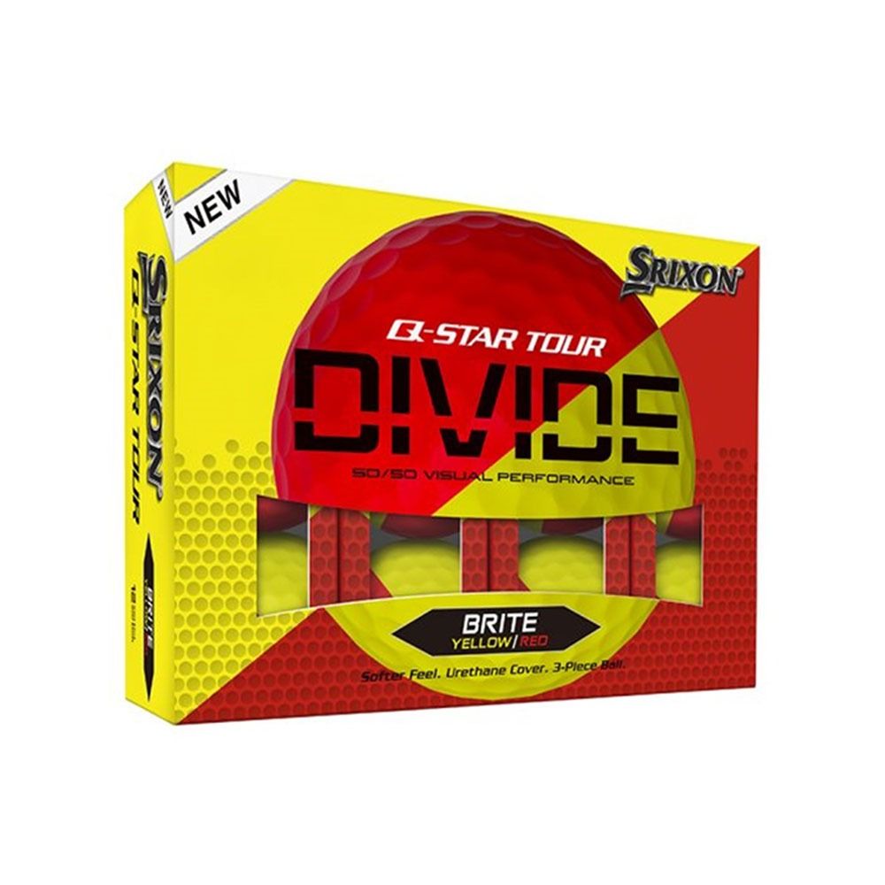 Srixon Q-Star Tour Divide Golf Ball - Yellow/Red