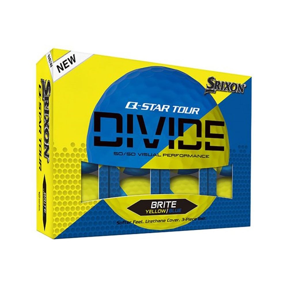 Srixon Q-Star Tour Divide Golf Ball - Yellow/Blue