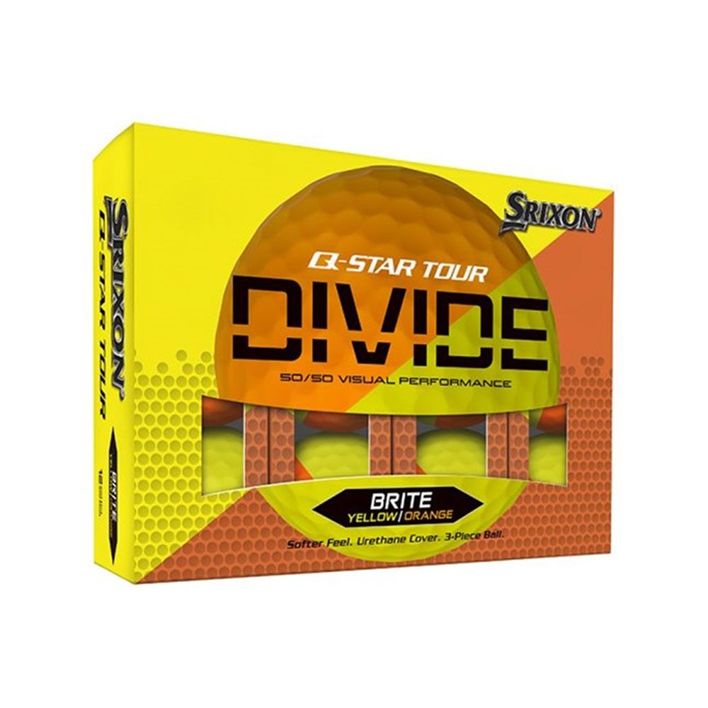 Srixon Q-Star Tour Divide Golf Ball - Yellow/Orange