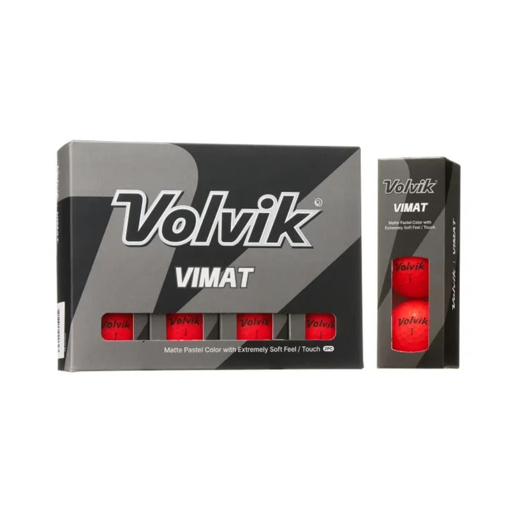 Volvik Vimat Matte Pastel Color Golf Ball - Red